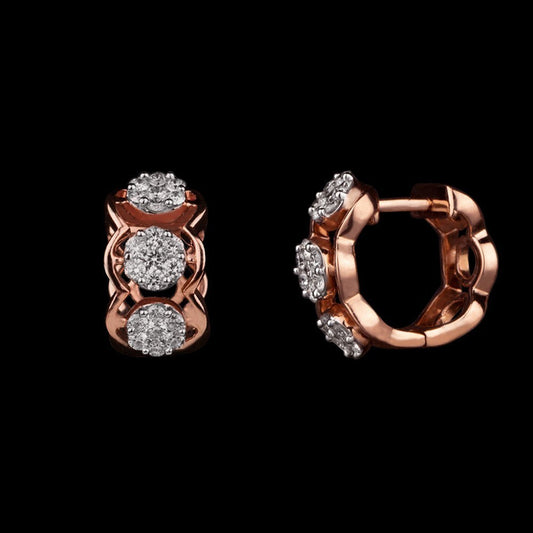 14K Rose Gold Diamond Earrings - 0.74ct SI-IJ