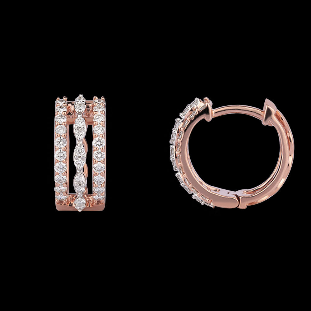14K Rose Gold Diamond Earrings - 0.81ct SI-IJ