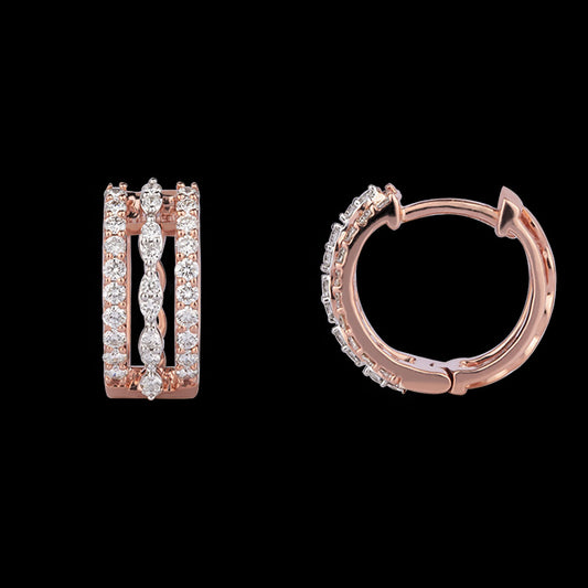 14K Rose Gold Diamond Earrings - 0.81ct SI-IJ