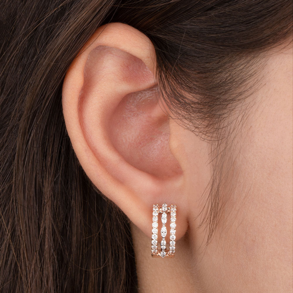 14K Rose Gold Diamond Earrings - 0.81ct SI-IJ