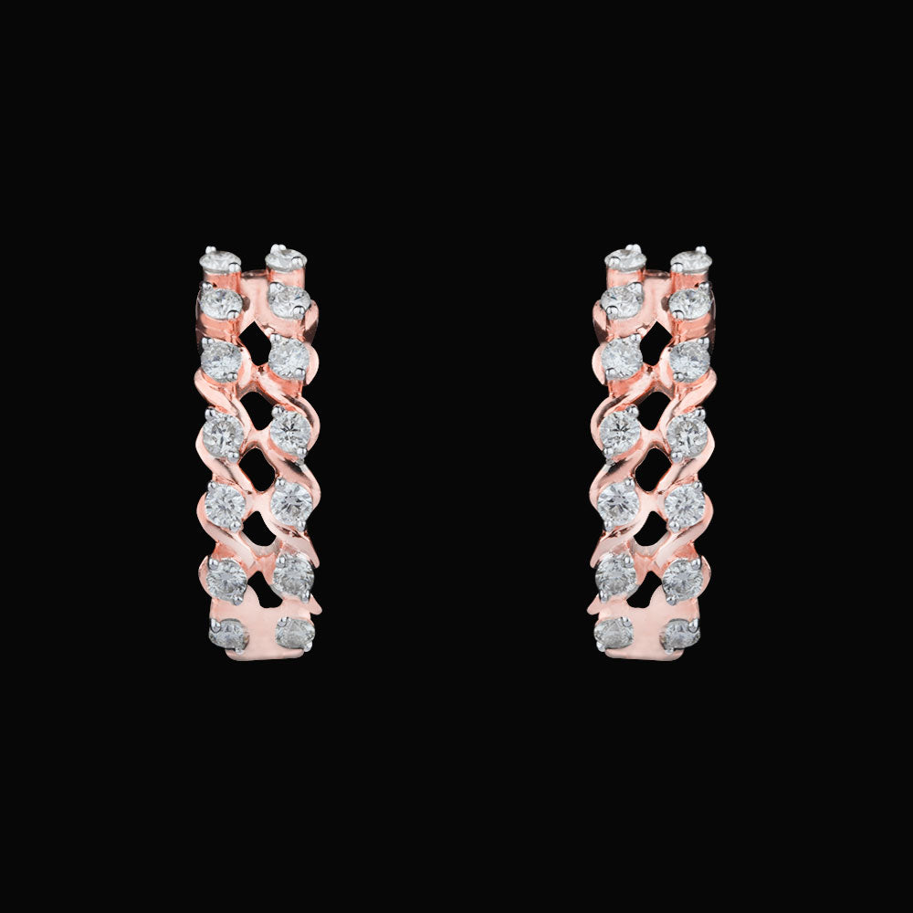 18K Rose Gold Diamond Earrings - 0.504ct VVS-VS-GH