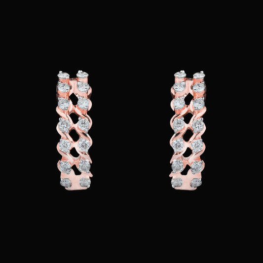 18K Rose Gold Diamond Earrings - 0.504ct VVS-VS-GH
