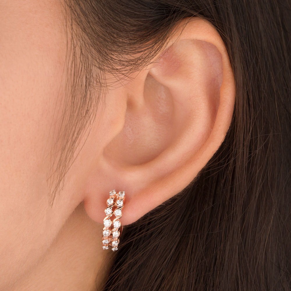 18K Rose Gold Diamond Earrings - 0.504ct VVS-VS-GH