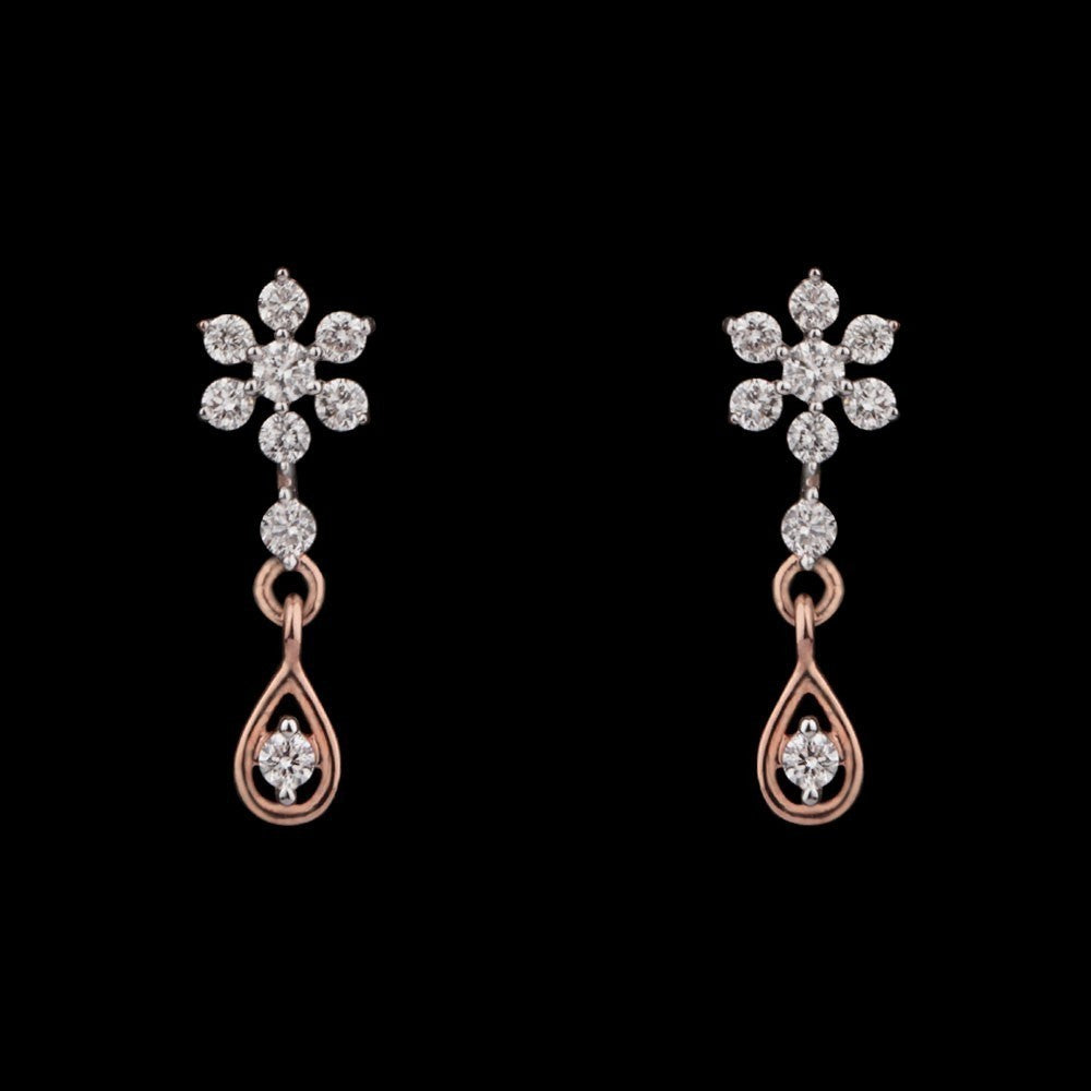14K Rose Gold Diamond Earrings - 0.22ct SI-GH