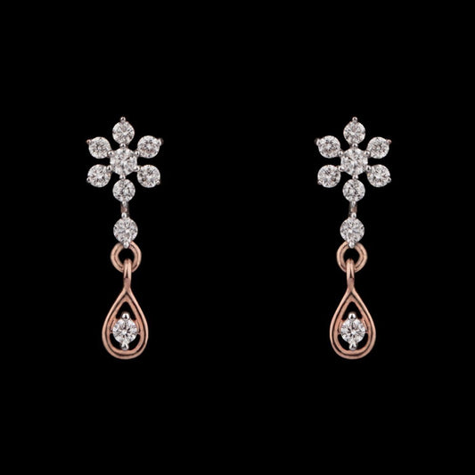 14K Rose Gold Diamond Earrings - 0.22ct SI-GH