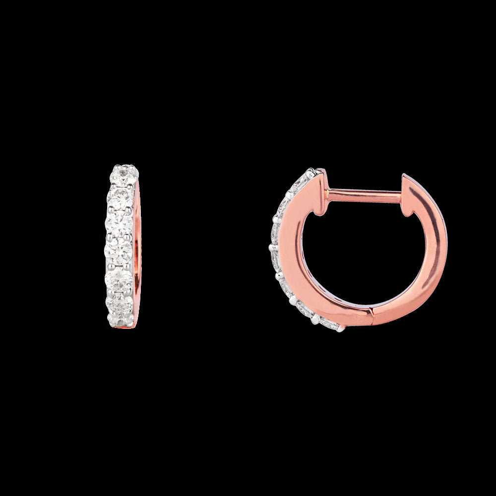 14K Rose Gold Diamond Earrings - 0.47ct SI-GH
