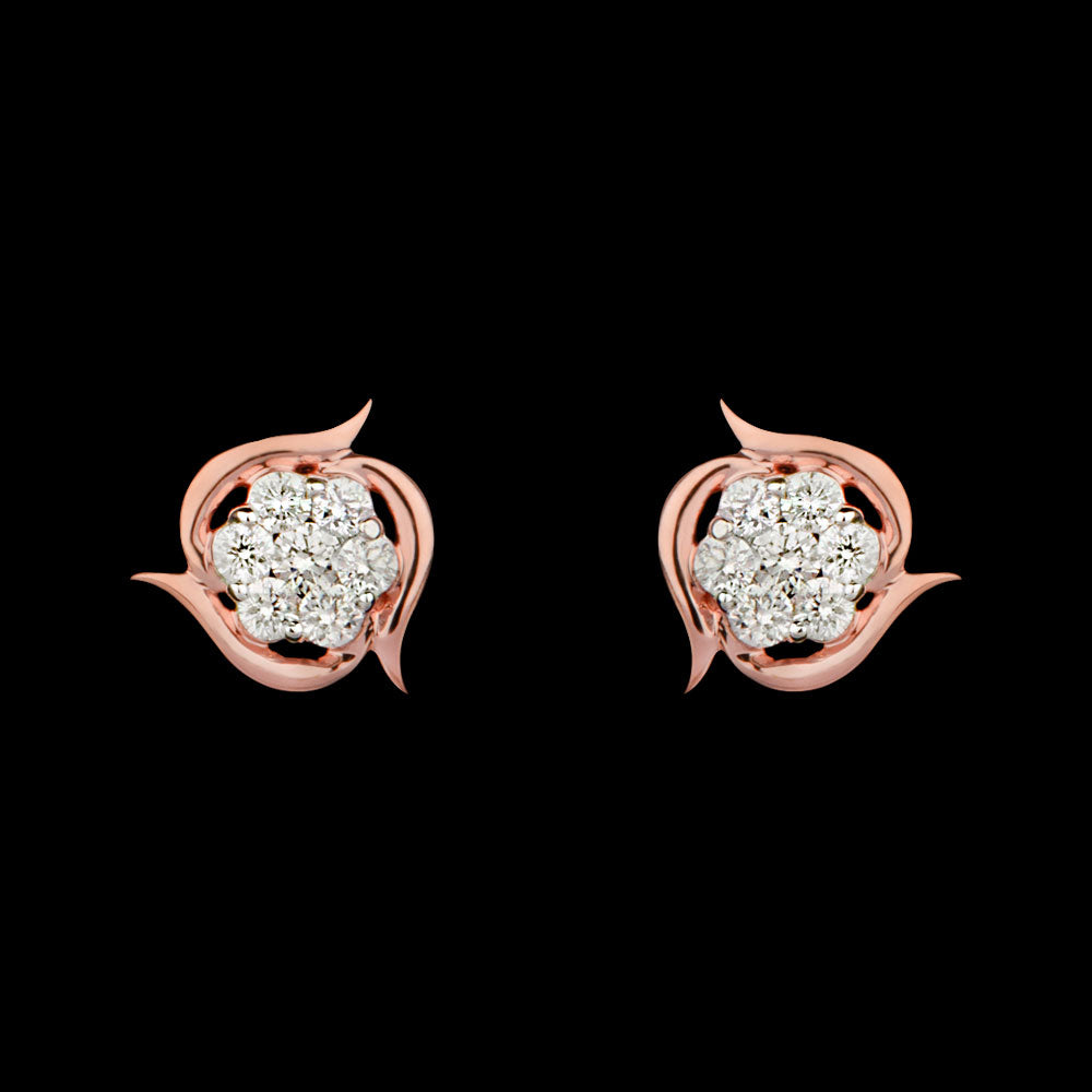 14K Rose Gold Diamond Earrings - 0.3ct SI-GH