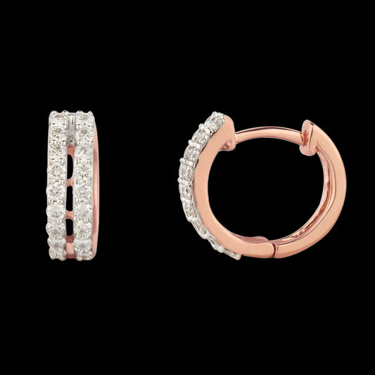 14K Rose Gold Diamond Earrings - 0.54ct SI-GH