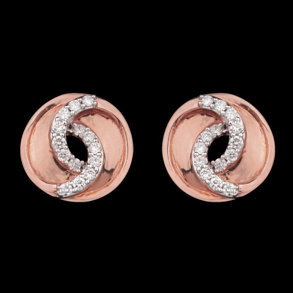 18K Rose Gold Diamond Earrings - 0.15ct VS-GH