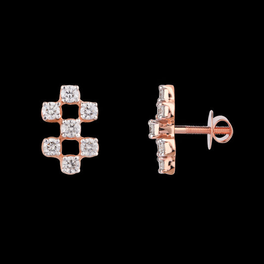 18K Rose Gold Diamond Earrings - 0.341ct VVS-VS-IJ