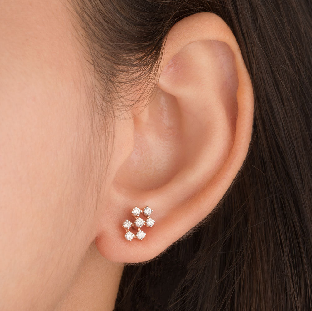 18K Rose Gold Diamond Earrings - 0.341ct VVS-VS-IJ