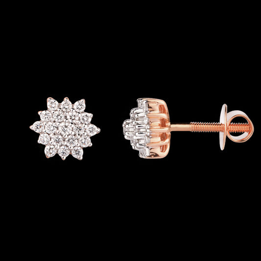 14K Rose Gold Diamond Earrings - 0.38ct VS-SI-GH