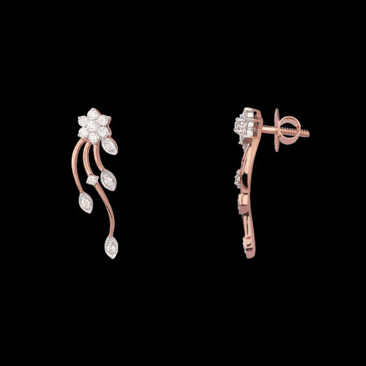 14K Rose Gold Diamond Earrings - 0.43ct SI-GH