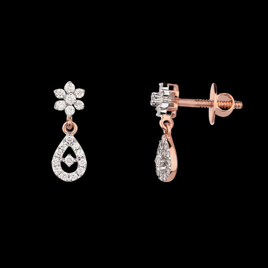 14K Rose Gold Diamond Earrings - 0.28ct SI-GH
