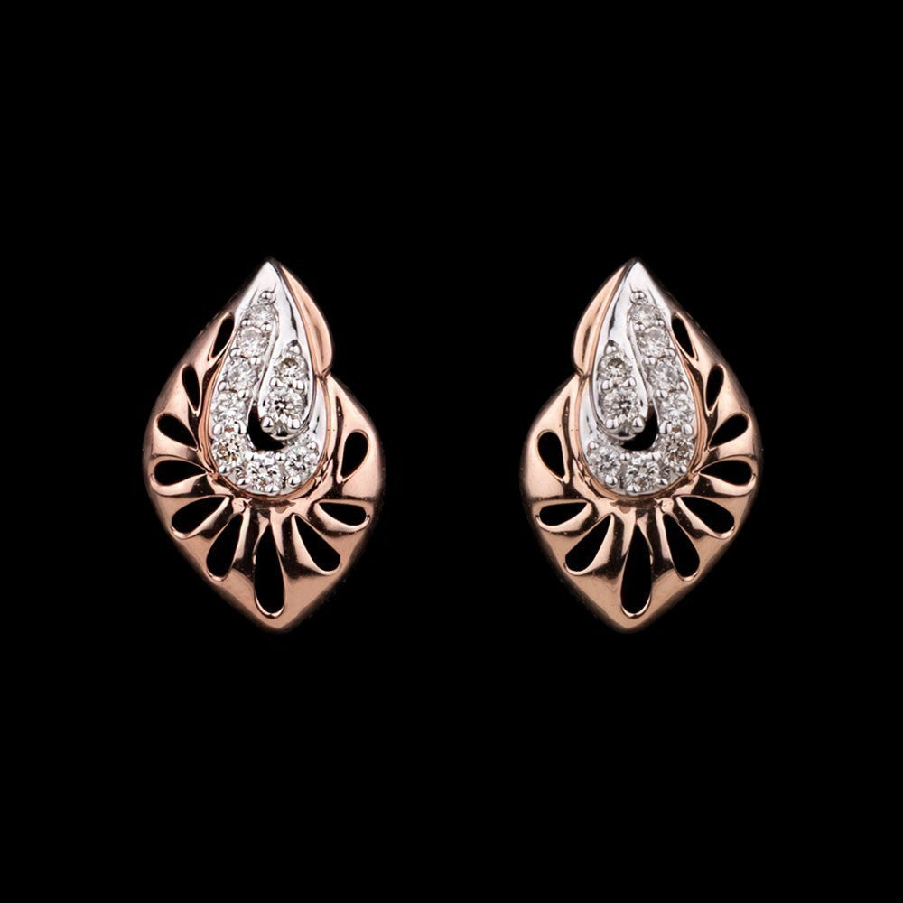 14K Rose Gold Diamond Earrings - 0.12ct SI-IJ