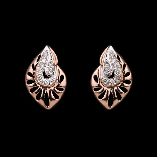 14K Rose Gold Diamond Earrings - 0.12ct SI-IJ