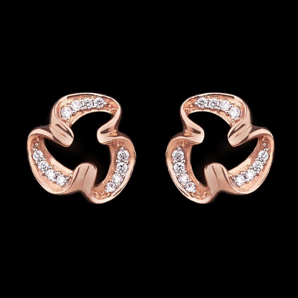 18K Rose Gold Diamond Earrings - 0.13ct VS-GH