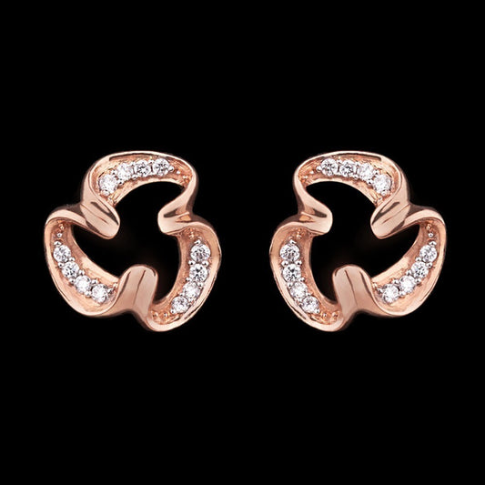 18K Rose Gold Diamond Earrings - 0.13ct VS-GH