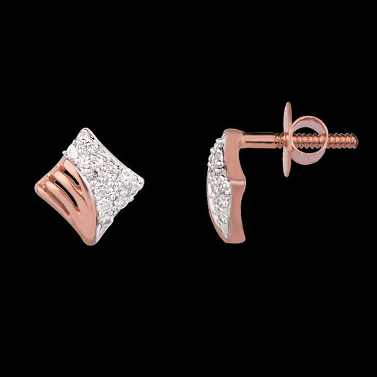 14K Rose Gold Diamond Earrings - 0.14ct VVS-VS-HI