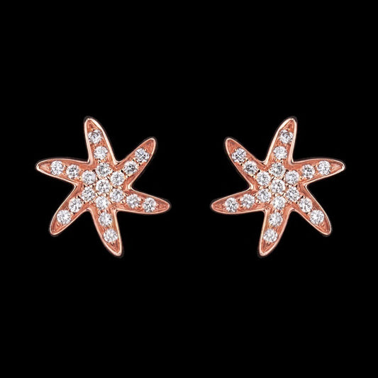 18K Rose Gold Diamond Earrings - 0.19ct VS-GH