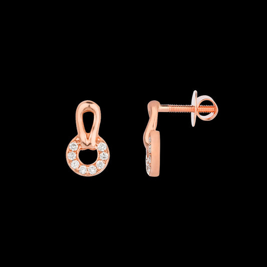 18K Rose Gold Diamond Earrings - 0.08ct VS-GH