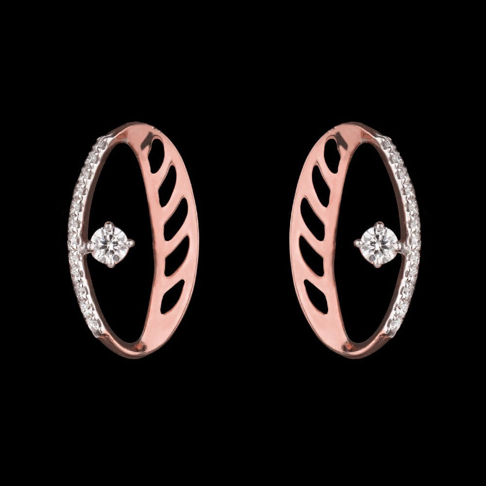 18K Rose Gold Diamond Earrings - 0.21ct VS-GH