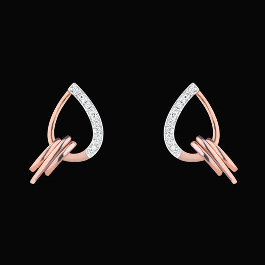 14K Rose Gold Diamond Earrings - 0.088ct VS-SI-IJ