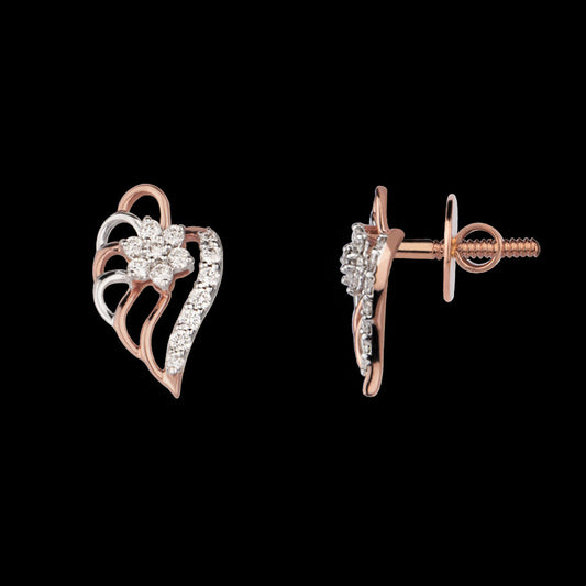 14K Rose Gold Diamond Earrings - 0.2ct VVS-VS-HI