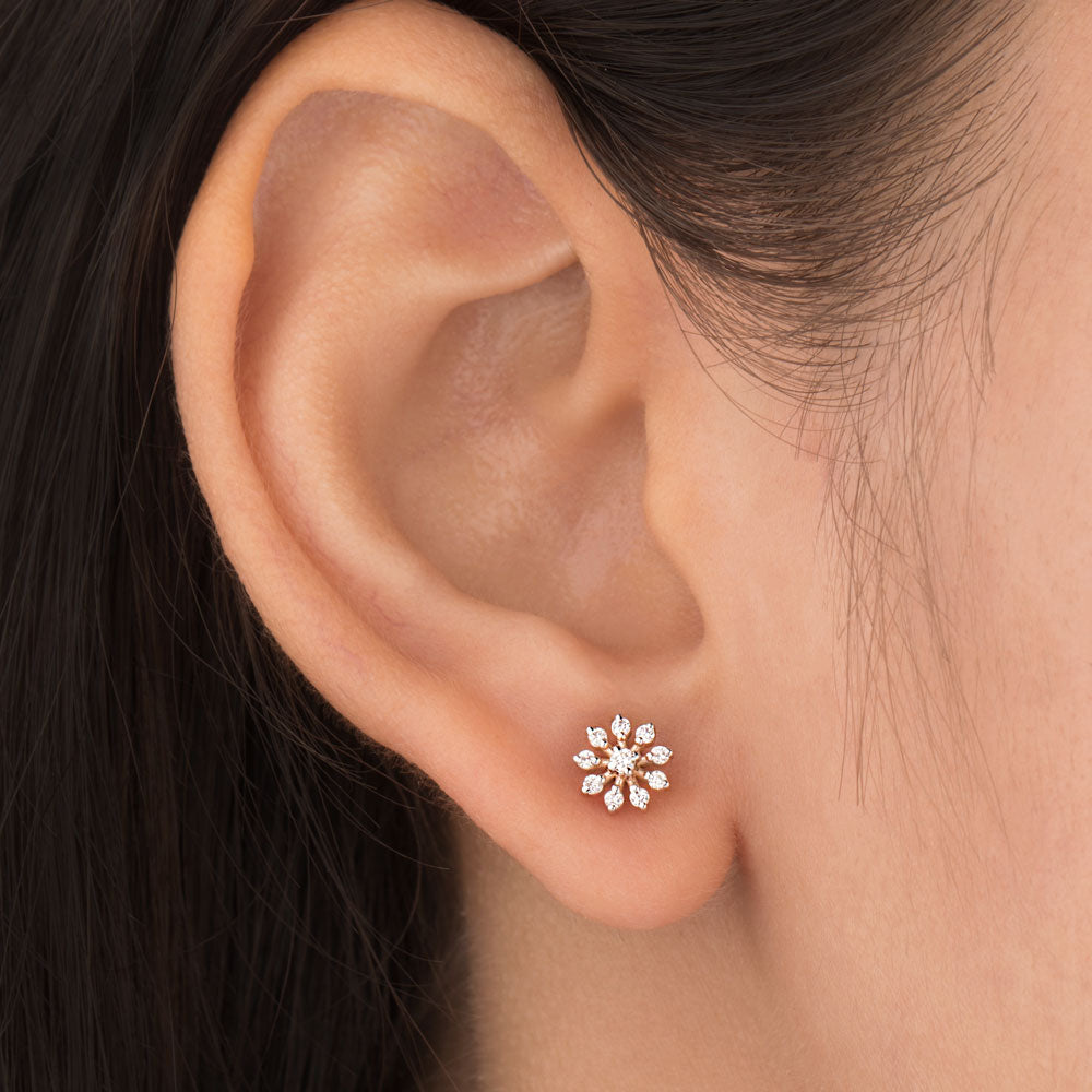 14K Rose Gold Diamond Earrings - 0.26ct SI-IJ