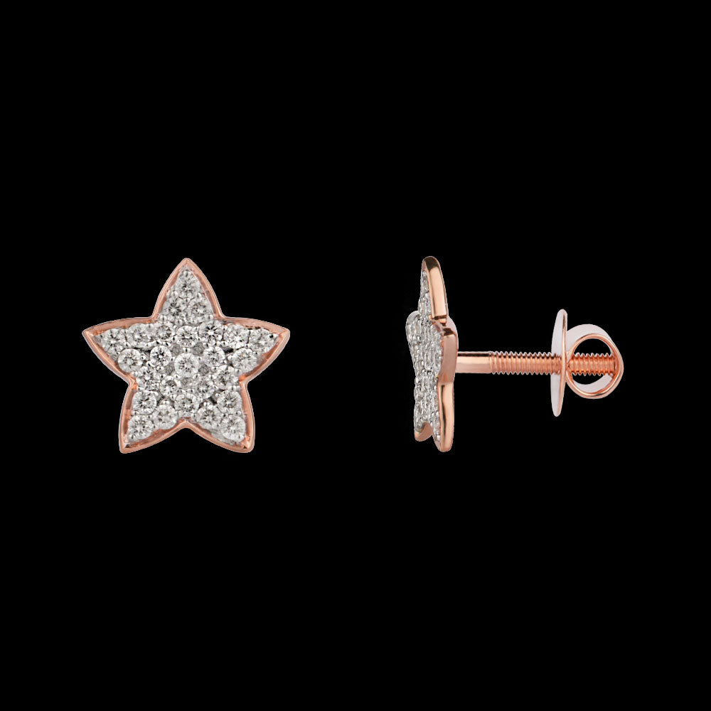 14K Rose Gold Diamond Earrings - 0.34ct VVS-VS-GH