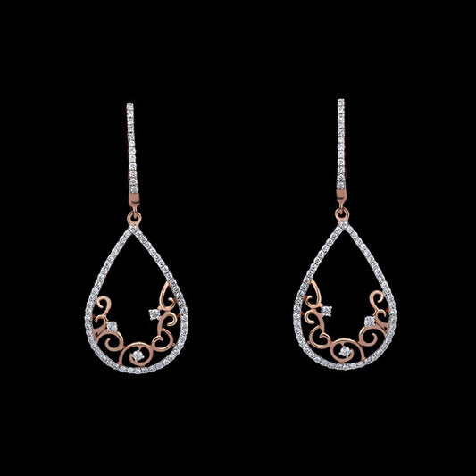 18K Rose Gold Diamond Earrings - 0.47ct VS-GH