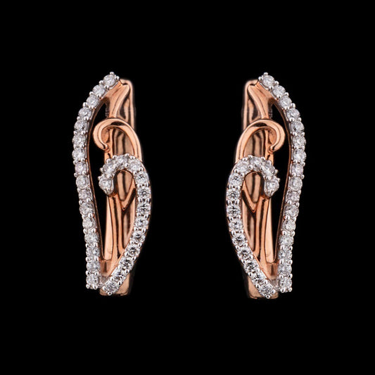 18K Rose Gold Diamond Earrings - 0.2ct VS-GH