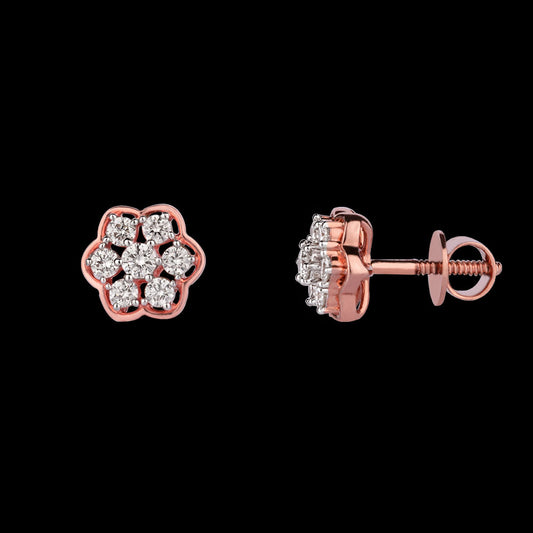 14K Rose Gold Diamond Earrings - 0.62ct VVS-VS-HI