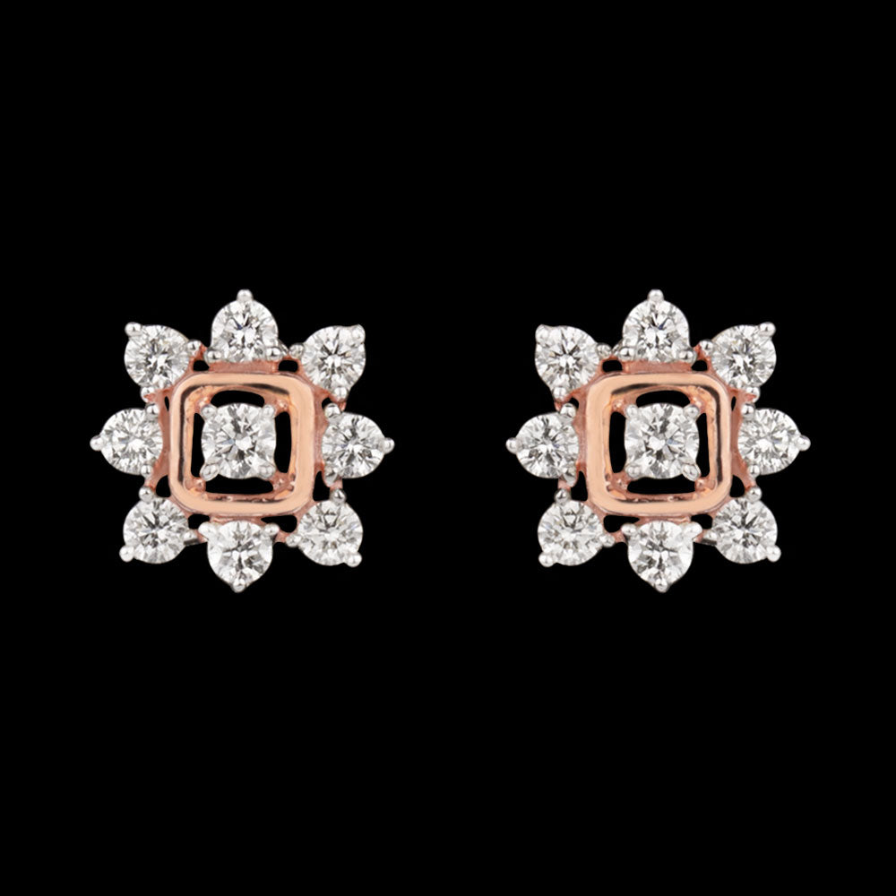 14K Rose Gold Diamond Earrings - 0.41ct SI-GH