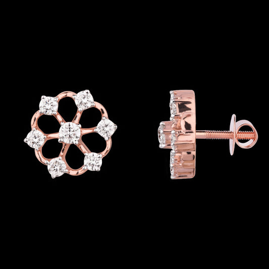 14K Rose Gold Diamond Earrings - 0.33ct SI-GH