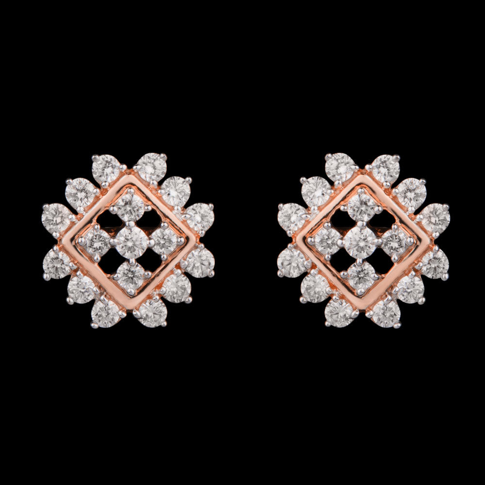 18K Rose Gold Diamond Earrings - 0.607ct VVS-VS-GH