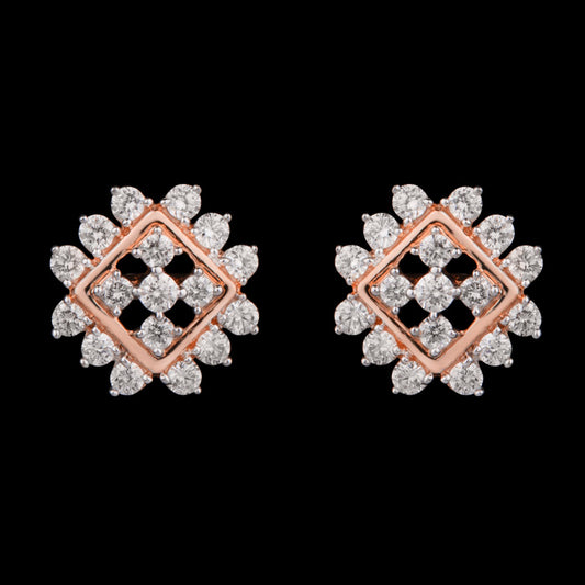 18K Rose Gold Diamond Earrings - 0.607ct VVS-VS-GH