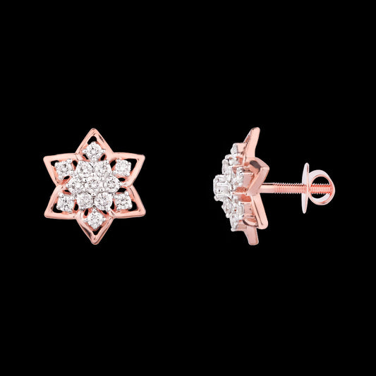 18K Rose Gold Diamond Earrings - 0.4ct VS-FG