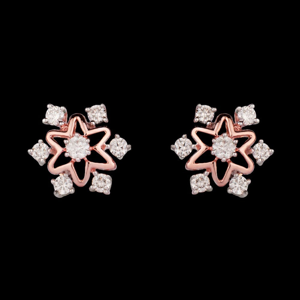 14K Rose Gold Diamond Earrings - 0.3ct SI-GH