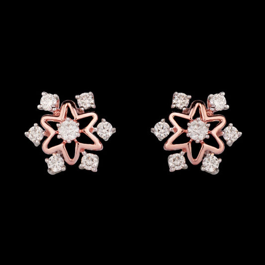 14K Rose Gold Diamond Earrings - 0.3ct SI-GH