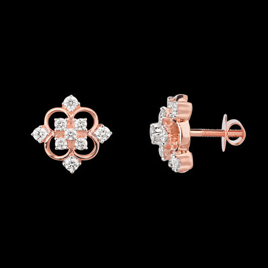 14K Rose Gold Diamond Earrings - 0.35ct SI-IJ