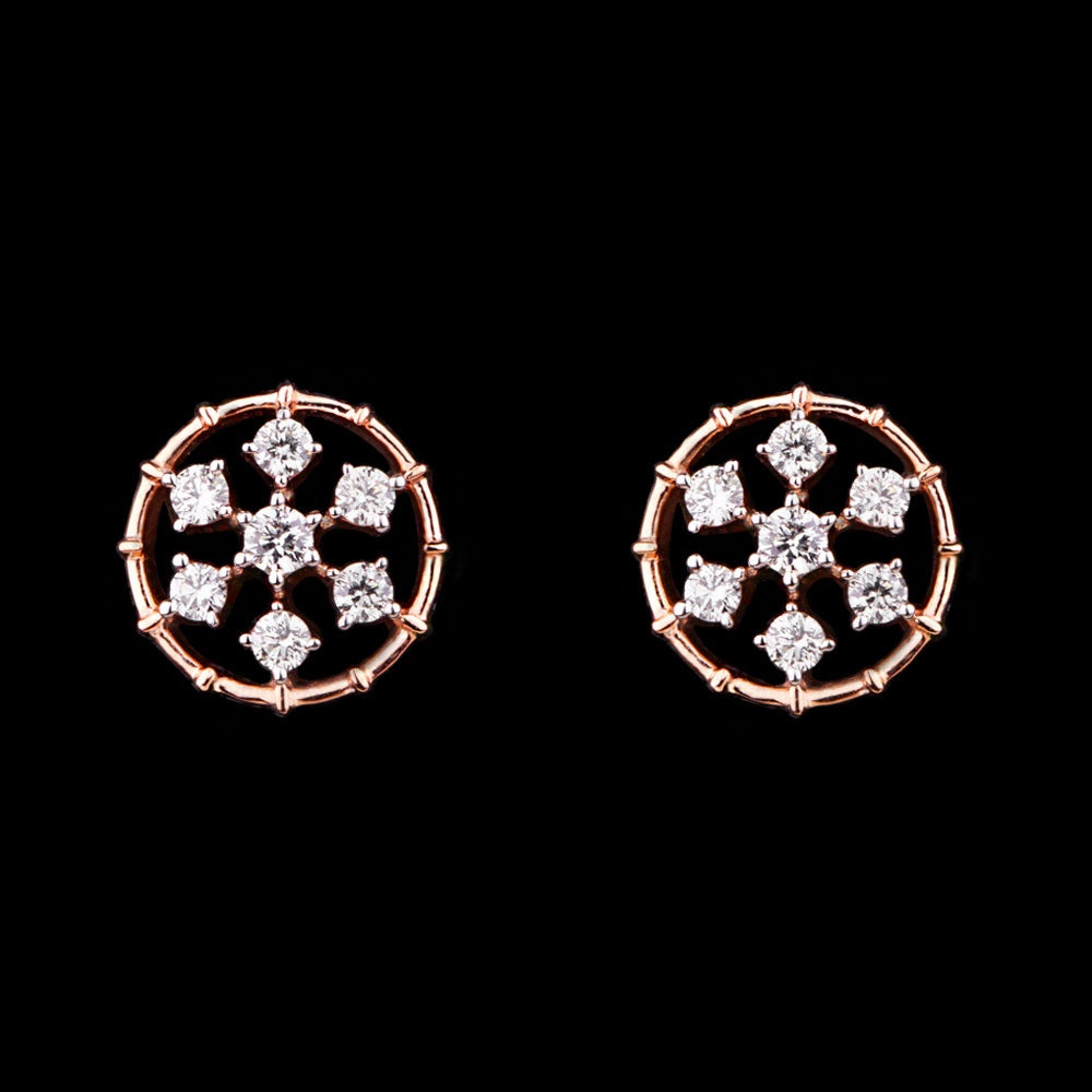 18K Rose Gold Diamond Earrings - 0.348ct VVS-VS-GH