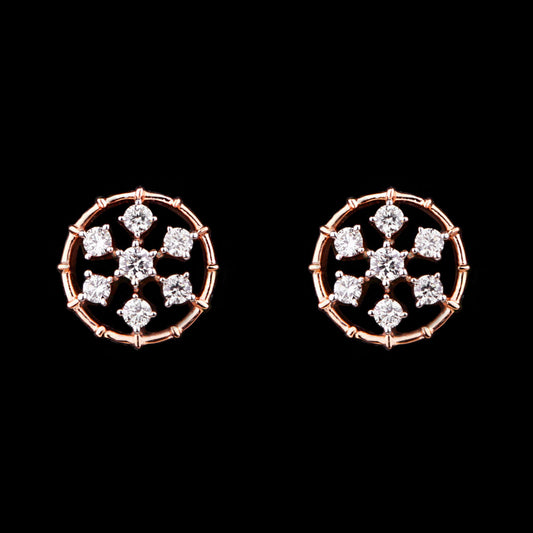18K Rose Gold Diamond Earrings - 0.348ct VVS-VS-GH