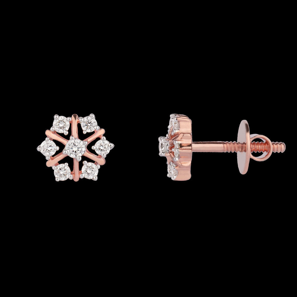 14K Rose Gold Diamond Earrings - 0.29ct VVS-VS-GH