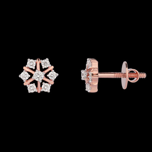 14K Rose Gold Diamond Earrings - 0.29ct VVS-VS-GH