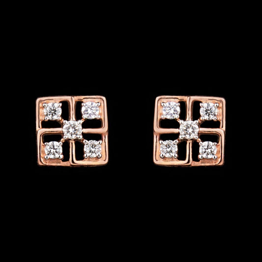 14K Rose Gold Diamond Earrings - 0.22ct SI-IJ