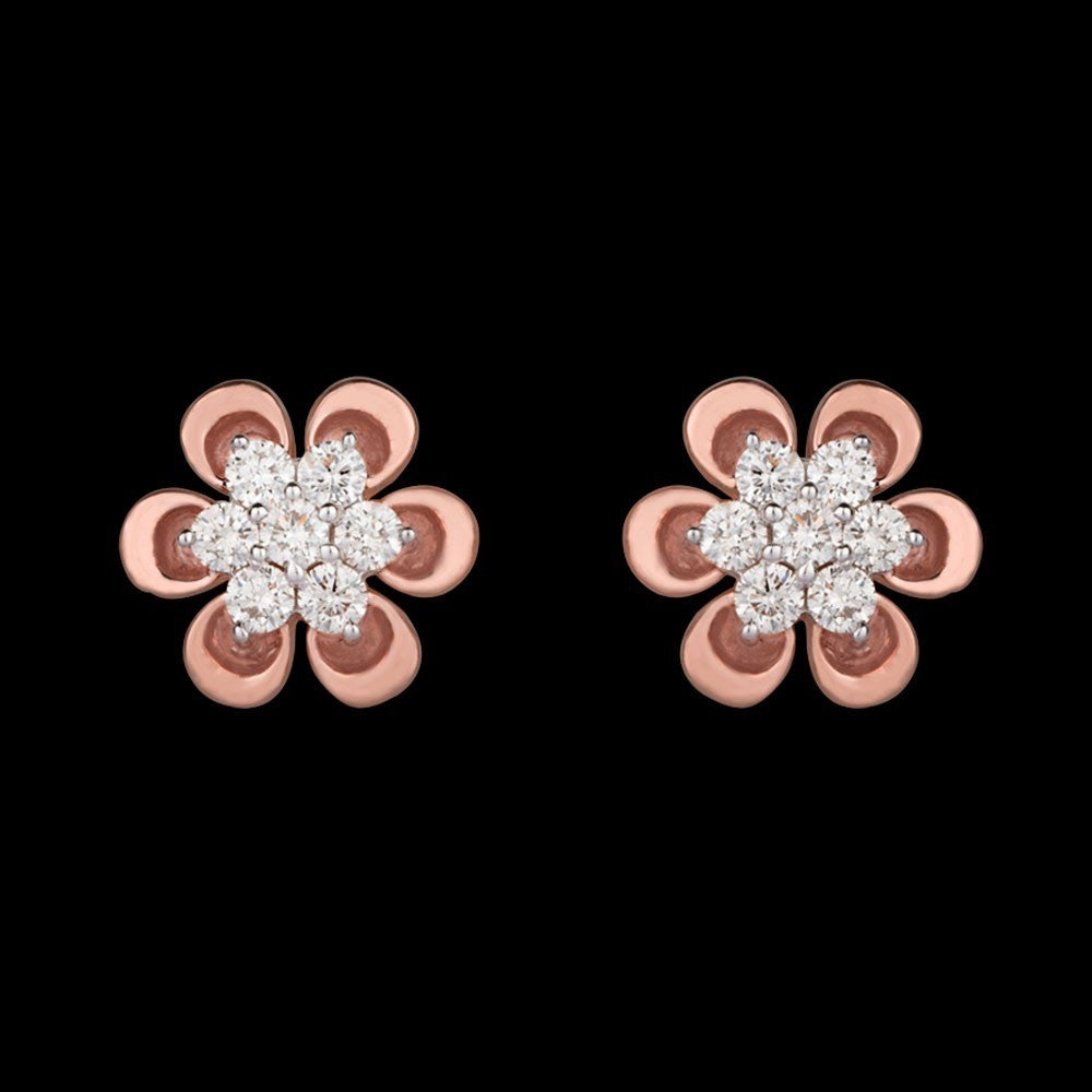 14K Rose Gold Diamond Earrings - 0.41ct VVS-VS-HI