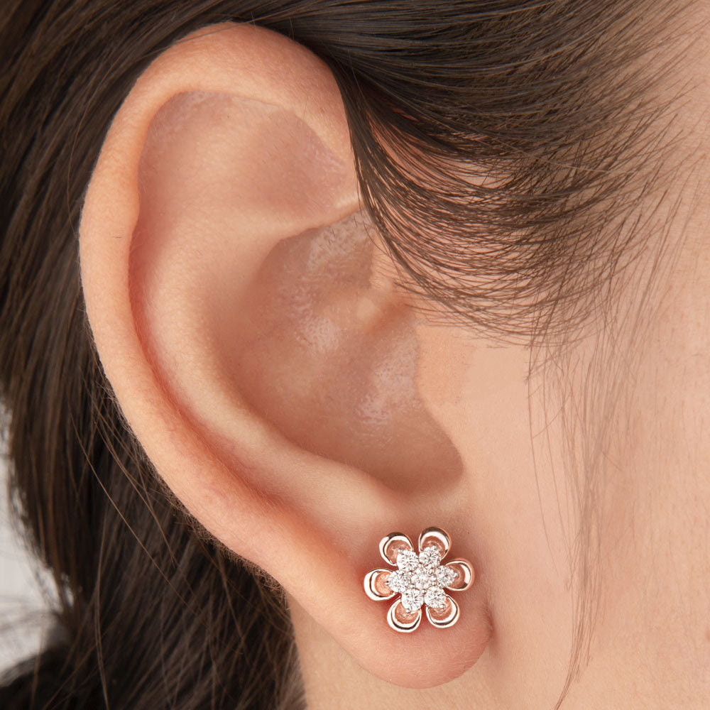 14K Rose Gold Diamond Earrings - 0.41ct VVS-VS-HI