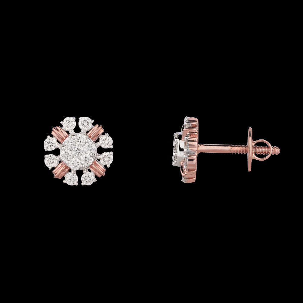 14K Rose Gold Diamond Earrings - 0.53ct SI-GH