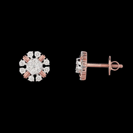 14K Rose Gold Diamond Earrings - 0.53ct SI-GH